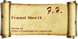 Freund Henrik névjegykártya