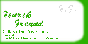 henrik freund business card